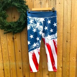 CVG | American Flag Cropped Yoga Pants